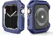 Case Compatible for Apple Watch Series 7 41mm 45mm, Rugged Shockproof Bumper Case for iWatch 7, Carbon Design Protector Cover Case Compatible with Apple Watch for Men Women