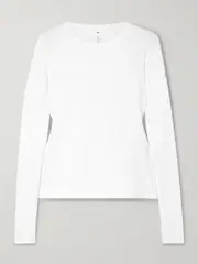 [Alo Yoga] Alo Yoga - Finesse Stretch-jersey Top - White - medium medium White