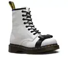 Dr Martens 8 Hole 1460 Crackle White Black 24458101 Classic Doc