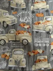 Create It Pumpkin Patch Farm Fresh Truck Fabric Cotton 25” x 45”