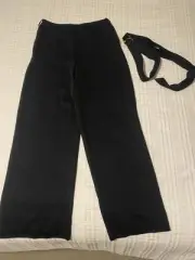 Portmans Black Dress Pants w/ Belt with Gold Detailing