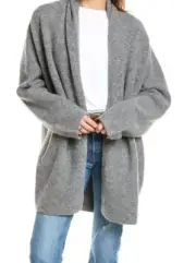 Vince Oversized Wool Alpaca Blend Drape Cardigan Open Front Coat Grey S;NWT$525