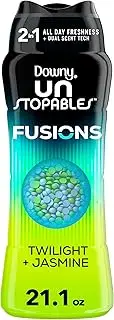 Downy Unstopables Fusions In-Wash Laundry Scent Booster Beads, Twilight and Jasmine Scent, 21.1 oz, 2-in-1 All Day Freshness