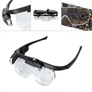 4.5X 6Amplification Ratio Adjustable Rechargeable Headband Eyeglass Magnifier 2LED Lights/USB Cable/3 Lens for Reading/Drawing