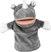 CORHAD Finger Puppet for Boys and Girls Animal Hand Puppet Toy Soft Rhino Puppet for Story Time Educational and Fun Puppet