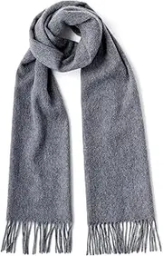 [Fishers Finery] Men's 100% Pure Cashmere Winter Scarf; 2-Ply Dehaired