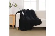 Dreamaker Coral Fleece Heated Throw Blanket Black 180x200cm