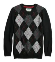 New Boy Long Sleeve Black V Neck SWEATER Argyle Holiday URBAN PIPELINE Med M