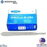 10 Scalpel Blades #20 Includes #4 Metal Handle Suitable for Dermaplaning, Crafts