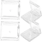 4pcs Transparent Square Mini Eyeshadow Box Clear Storage Boxes with Lids Pans Palette Lip Kit Highlighter Makeup Travel Makeup Containers Makeup Brushes Makeup Organisers Plastic