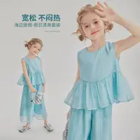 在飛比找蝦皮商城精選優惠-女童夏裝套裝2024新款兒童衣服韓版洋氣女大童休閒兩件套童裝