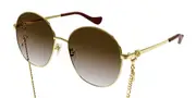 Gucci GG1090SA Asian Fit 002 Women’s Sunglasses Gold Size 59