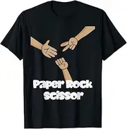 [X.Style] Rock Paper Scissors Group Matching Costume Christmas Boy Kid ds1648 T-Shirt (M) Black