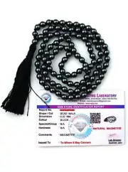 Natural Crystal Magnetite mala Natural Crystal Stone 6 mm 108 Beads Jap Mala