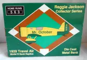 REGGIE JACKSON #9 MR OCT '29 TRAVEL AIR 1993 DIECAST AIRPLANE LIBERTY BANK 40012