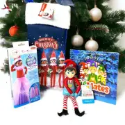 Elf on the Shelf Christmas Stocking/ Book /Chef Elf Doll/ & Standing Gear Bundle