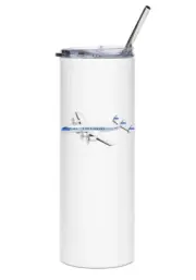 Pan Am Lockheed Constellation Stainless Steel Water Tumbler with straw - 20oz.