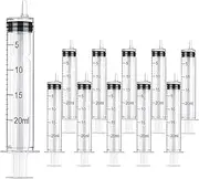 20ml Bulk Plastic Syringe, without Needle, Liquid Measuring Syringe Tools with Measurement for Scientific Labs, Liquid Measuring, Industrial, Home Care (Individually Sealed-14Pcs)