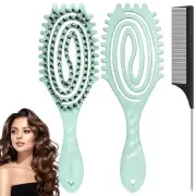 Curl Defining Brush, Boar Bristle Detangling Hair Brush for Women Girls Thick...