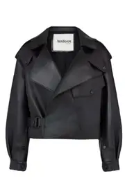 [Wanan Touch] Wanan Touch-Chiodo Ilaria in Pelle di Agnello Nero-Donna -Beige, Bianco, Nero, Grigio M Beige, Bianco, Nero, Grigio