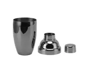 Bar Cocktail Shaker in Stainless Steel, Rust-Proof, Kitchen Bartender for Mixed Drinks and Milk Tea, Black