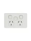 Beacon Lighting Lucci Power Ion Twin GPO with Extra Switch in White
