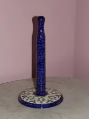 Polish Pottery Paper Towel or Tissue Stand! UNIKAT Exclusive Cyndia Pattern!