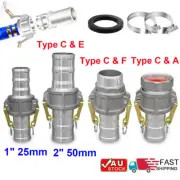 25/50mm BSP Camlock Type C E F A Aluminium Hose Fitting Fire Pump Hose Tail Barb