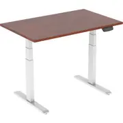 ERGOVIDA Sit-Stand Straight Electric Desk White Frame 1500 x 750mm Dark Walnut Top