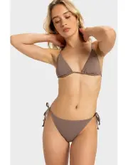 [Roxy] Lasca Cheeky Bikini Bottom in Deep Taupe