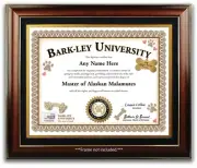 Alaskan Malamute PERSONALIZED CERTIFICATE Diploma - Dog Tag Rope Toy Puppy GIFT
