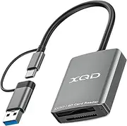 tunghey 2 in 1 XQD SD Card Reader, USB USB-C to XQD SD Card Reader Adapter, Support G/M Series, Le-xar 2933x/1400x USB Ma-rk XQD Card, SD/SDHC Card