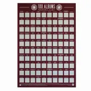 Gift Republic 100 Albums Scratch Bucket List Poster Music Challenge Checklist