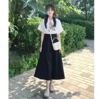 在飛比找ETMall東森購物網優惠-黑色半身裙女2023夏季薄款高腰顯瘦A字裙子學生教資面試服裝