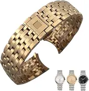[Generic] 19mm 316L Curved End Stainless Steel Watchbands 16mm 20mm for DE Ville Prestige Orbis Edition Watch Strap Folding Clasp