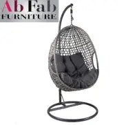 BRAND NEW jimmy POD EGG ACCENT OUTDOOR CHAIR STEEL FRAME LIGHT GREY CUSIONS INC