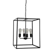 Harry 4 Light Boxed Metal Frame Pendant