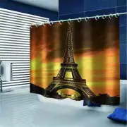 Eiffel Tower In Sunset 3D Shower Curtain Waterproof Fabric Bathroom Decoration