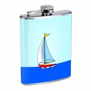 Sailboat Em1 Flask 8oz Stainless Steel Hip Drinking Whiskey