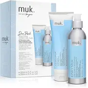 MUK. Kinky muk Curl Duo - Curl Amplifier & Leave in Moisturiser for Curly Hair. Frizz Control, Humidity Resistant Cream Set. Enhances Natural Movement, Adds Shine to Wavy Hair, 200ml Each Pack