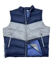 Peter Millar Alpine Vest Wool/Polyester Full Zip Vest Navy/Grey SZ.XXL NWT$375