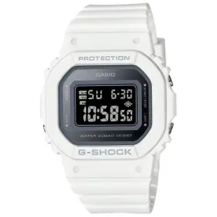 【CASIO 卡西歐】G-SHOCK 時尚經典方形金屬表面電子錶-白色(GMD-S5600-7 防水200米)