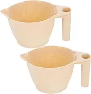DIY Hair Dye Mixing Bowls 2pcs Hair Tinting Bowl Salon Hair Coloring Kit Hair Mixing Bowl Handle Sturdy Pp Material