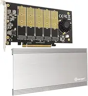 5 Slot M.2 B-Key SATA Base SSD PCI-e 3.0 x2 Bandwidth Expansion Card Require x16 Slot SI-PEX40142