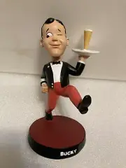 BUCKEYE BREWERY BUCKY THE WAITER BEER BOBBLE-HEAD. OHIO. NEW IN BOX