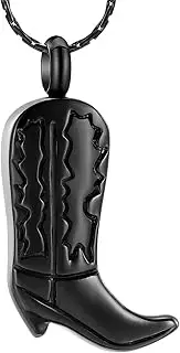 DOTUIARG Cremation Memorial Urn Jewelry Ashes Necklace Stainless Steel Boot Pendant Keepsake