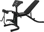 Weight Bench with Leg Extension - Adjustable Olympic Utility Benches with Preacher Curl