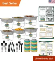 Chafing Dish Buffet Set - Half Size 6 Pack, Perfect for Parties & Catering