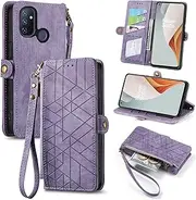 Compatible with OnePlus Nord N100 Case,Compatible with 1+ OnePlus Nord N100 Card Holder PU Leather Flip Stand Magnetic Closure Phone Cover Purple