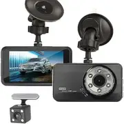 Dual Dash Cam 1920x1080P FHD Front and Rear Driving Recorder with G sensor, 170 Degree Wide Angle, Loop Recording, 3inch LCD Screen